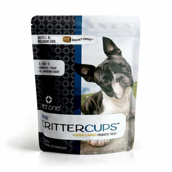 Advita CritterCups 3-in-1 Probiotic, Treat & Pill Masking for Small/Medium Dogs Chicken Flavor (30 Count)