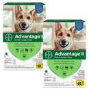 Advantage II Flea Control for Extra Large Dogs (Over 55 lbs) Blue Box Dog Flea & Tick.