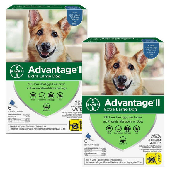 Advantage II Flea Control for Extra Large Dogs (Over 55 lbs) Blue Box Dog Flea & Tick.