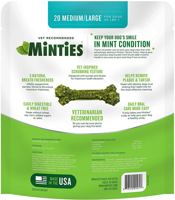 VetIQ Minties Medium/Large Dental Bone Dog Treats