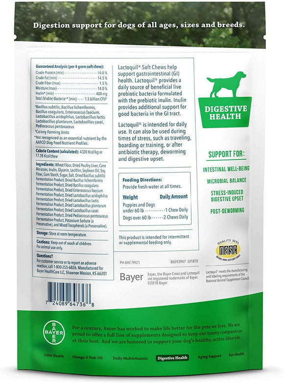 Lactoquil Digestive Health for Dogs (75 soft chews)