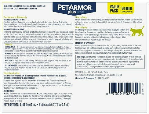 PetArmor Plus Flea & Tick Spot Treatment for Cats, over 1.5 lbs