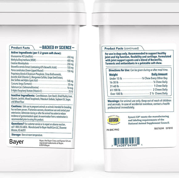 Synovi G4 Soft Chews Joint Supplement for Dogs