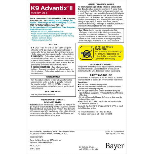 K9 Advantix II for Medium Dogs (11-20 lbs) Teal Box