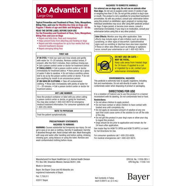 K9 Advantix II for Large Dogs (21-55 lbs) Red Box