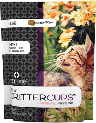 Advita CritterCups 3-in-1 Probiotic, Treat & Pill Masking for Cats, Salmon Flavor (30 Count)
