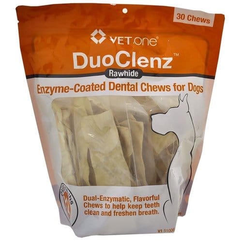DuoClenz Rawhide, Enzyme-Coated Dental Chews for X-Large Dogs, 30 Count
