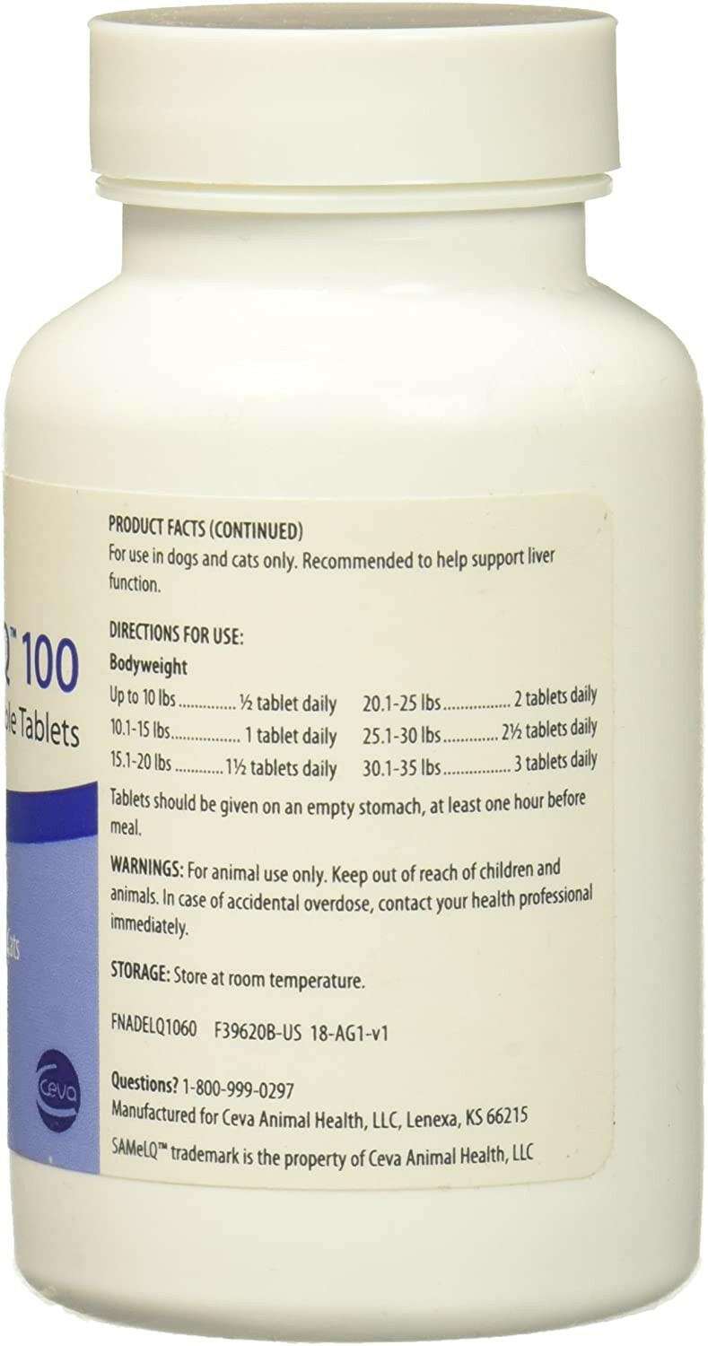 SAMeLQ 100 Chewable Tablets bottle for pet health