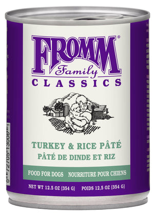 Fromm Family Classic Turkey & Rice Pate Can Dog Food 12.5 oz (Case of 12) - Wet Dog Food 1