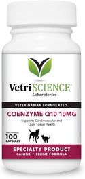 VetriScience Coenzyme Q10 10mg Heart Supplement for Cats & Dogs (100 caps)