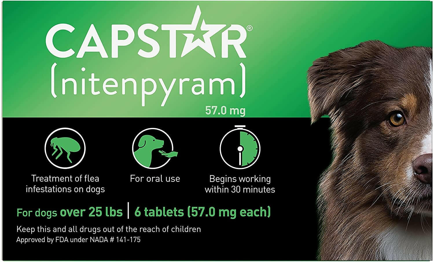 Capstar (Nitenpyram) Oral Flea Treatment for Dogs over 25 lbs