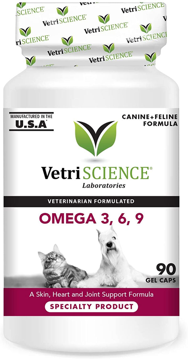 VetriScience Omega 3,6,9 for Dogs and Cats (90 Gel Caps)