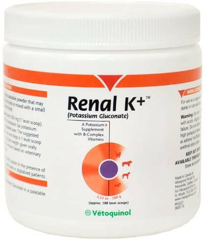 Renal K+ Powder Kidney Supplement for Cats & Dogs (100g)