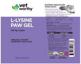 Vet Worthy L-Lysine Paw Gel for Cats 3 oz - 0
