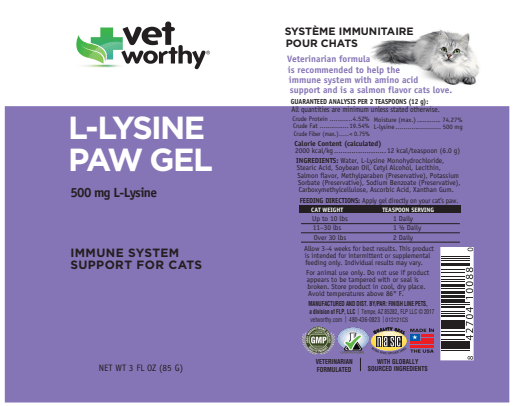 Vet Worthy L-Lysine Paw Gel for Cats 3 oz - 0