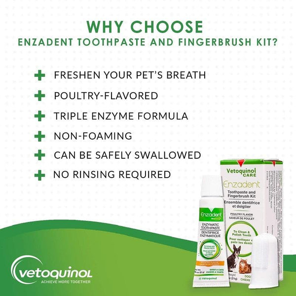 Enzadent Enzymatic Poultry-Flavored Fingerbrush Kit for Dogs & Cats