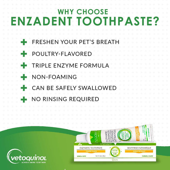 Enzadent Enzymatic Poultry-Flavored Toothpaste for Dogs & Cats (90g tube)