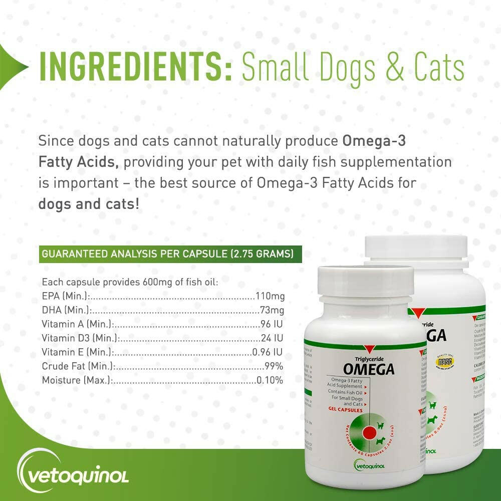 Triglyceride Omega Supplement for Small Dogs & Cats