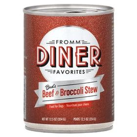 Fromm Diner Favorites Bud's Beef & Broccoli Stew Dog 12.5 oz (Case of 12)