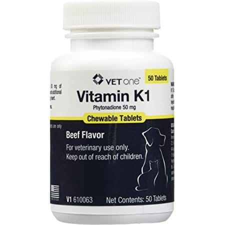 Vitamin K-1 Chewable Tablets, Beef Flavor, 50mg 50 Count