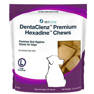 DentaClenz Premium Hexadine Chews for Dogs, Large 30 Count