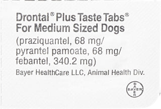 Drontal Plus for Medium Dogs 26-60lbs (40 taste tabs)