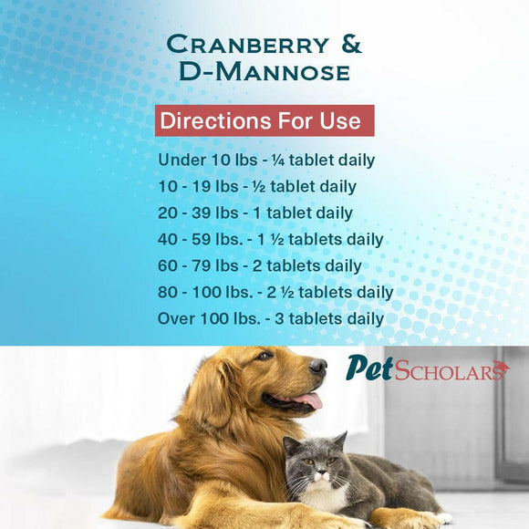 Pet Scholars Cranberry & D-Mannose Urinary Tract Support (75 Chewable Tablets)