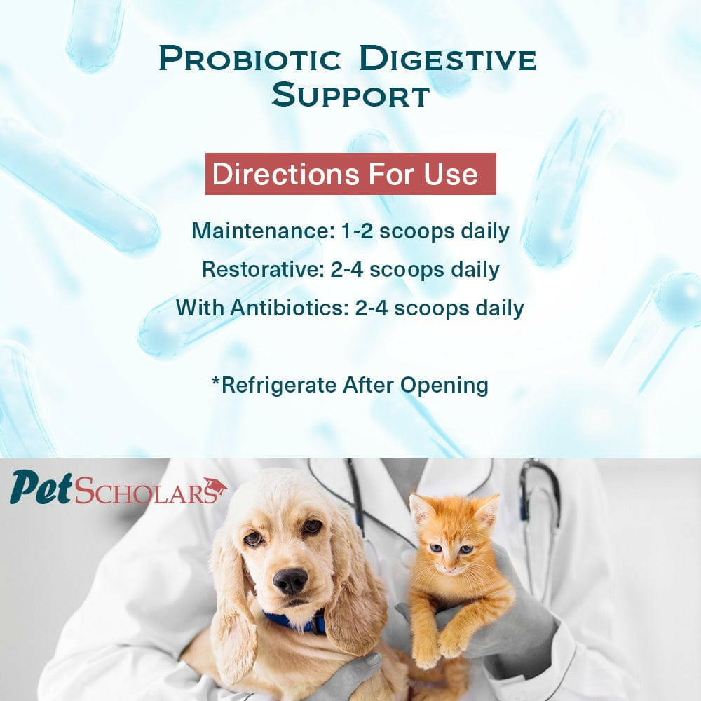 Pet Scholars Probiotic Digestive Support for Dogs & Cats (2.12 oz)