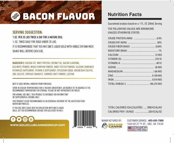 Liquid Gold For Dog (Bacon Flavor)