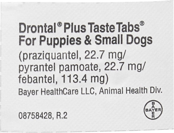 Drontal Plus for Small Dogs 2-25lbs (40 taste tabs)