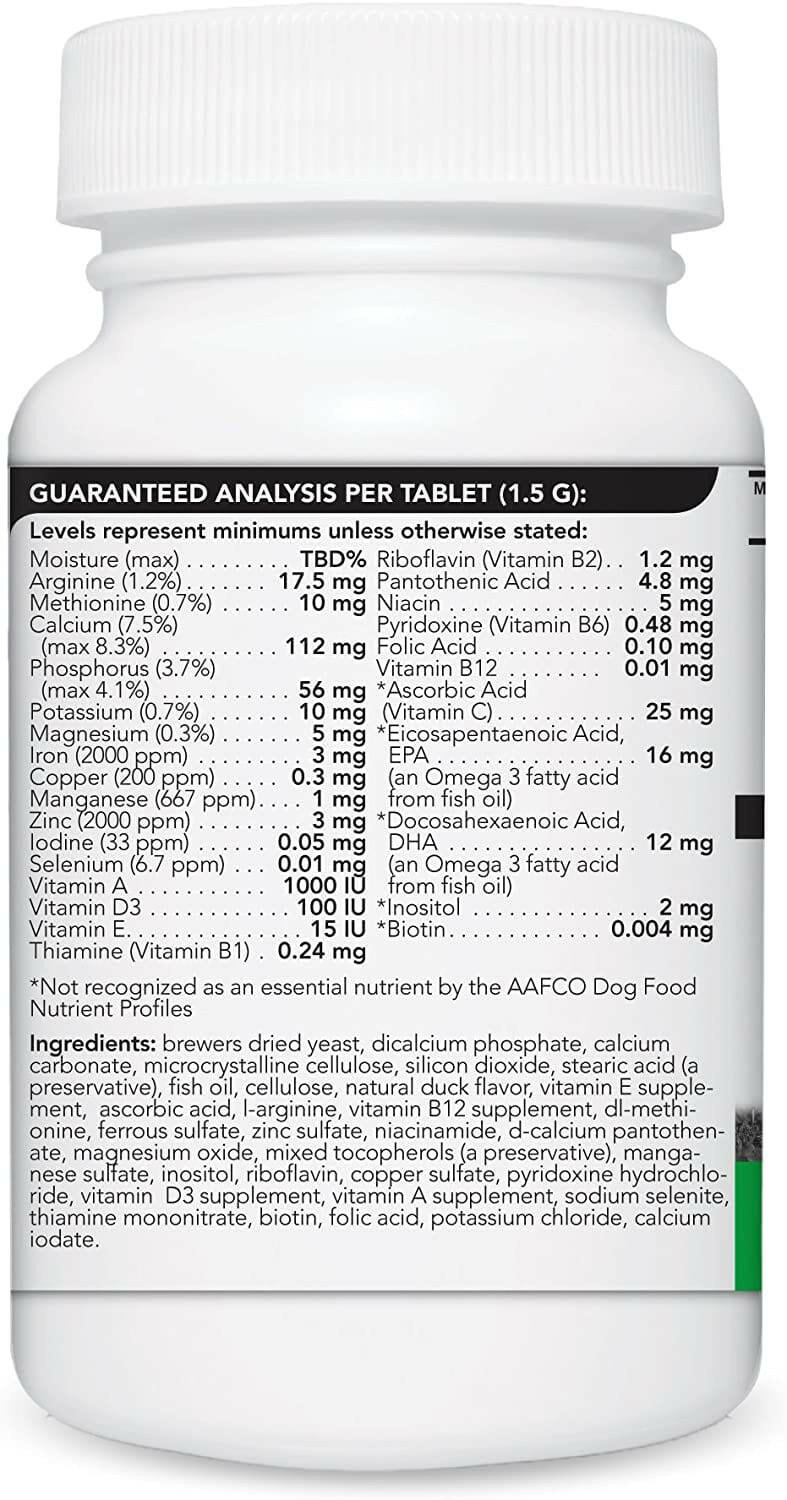 backside of vetriscience canine plus senior mutlvitamin