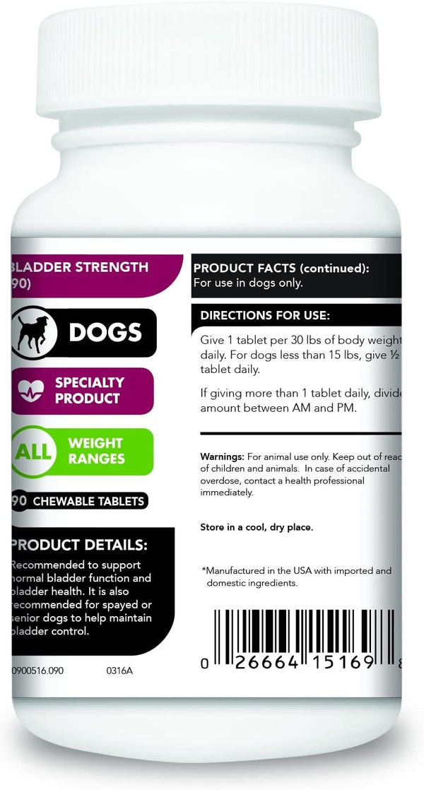 VetriScience Bladder Strength Urinary Supplement for Dogs (90 tablets)