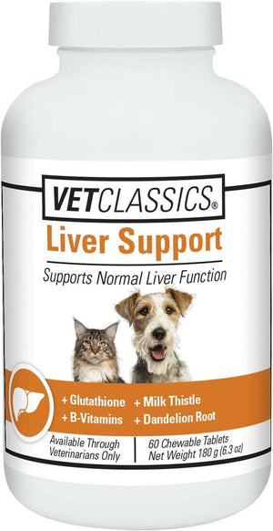 Vet Classics Liver Support for Dogs & Cats (60 Chewable Tablets) - 1