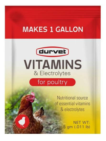 Durvet Vitamins & Electrolytes for Poultry 5gm, (case of 40)