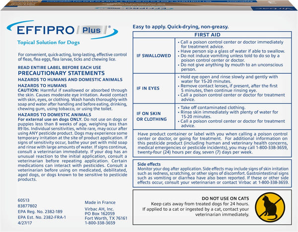 Effipro Plus for Extra Large Dogs 89-132 lbs (3 doses)