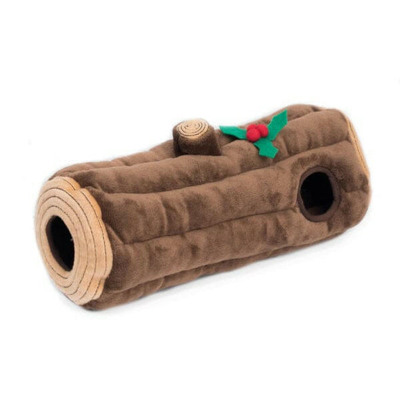 ZippyPaws Holiday Burrow Dog Toy, Yule Log